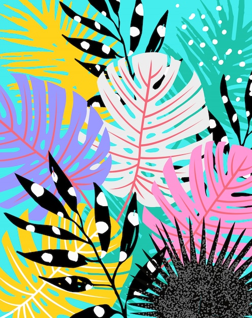 Abstract tropical leaves 