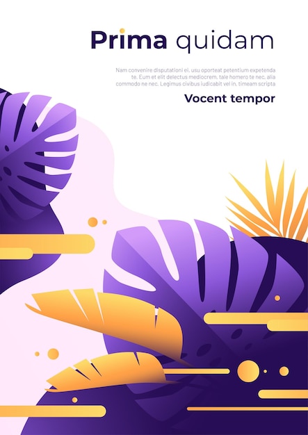 Абстрактный тропический вектор фон брошюра шаблон обложки дизайн красочный плакат