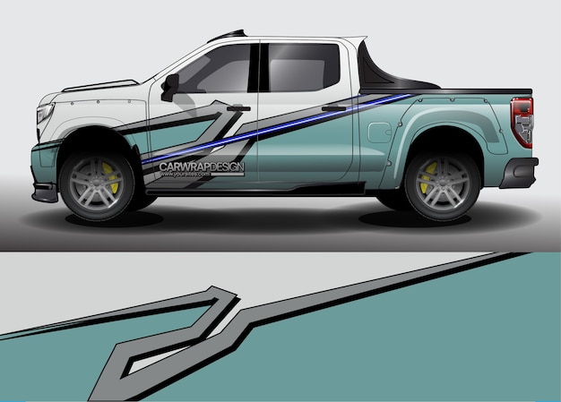 Abstract  for truck, racing car wrap design and vehicle livery