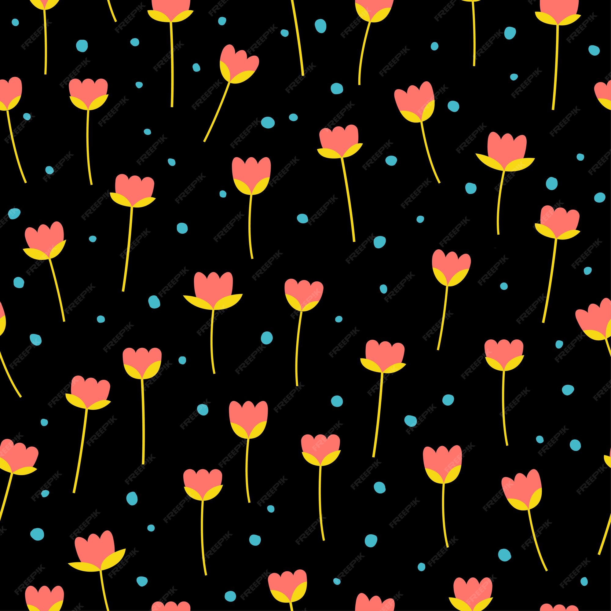 Premium Vector | Abstract tulip seamless pattern background. childish  handmade tulip wallpaper cover for design card, wallpaper, album,  scrapbook, holiday wrapping paper, textile fabric, bag print, t shirt etc.