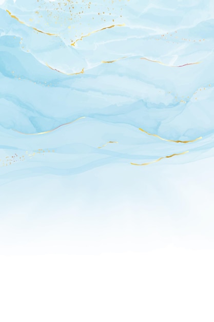ベクトル 抽象的なターコイズとティールブルーの液体大理石の水彩画の背景