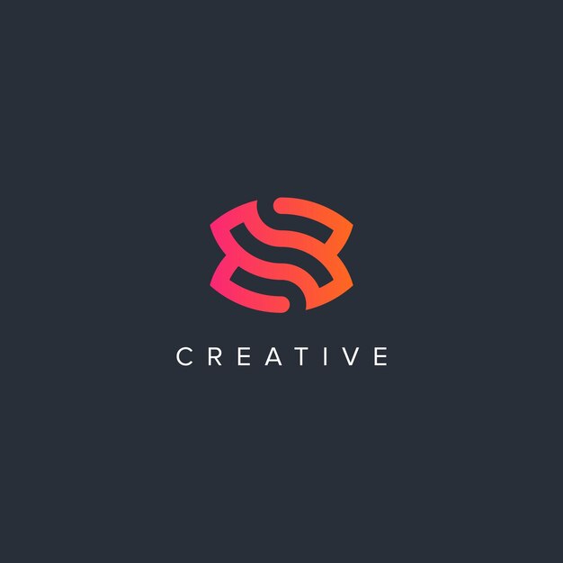 Abstract twee Eye symbool op lijn logo ontwerp vector sjabloon