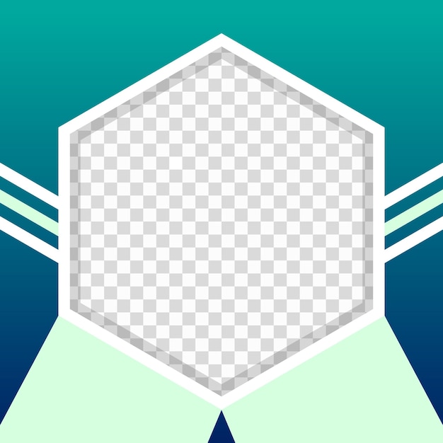 Abstract Twibbon Geometrisch kader met gradiënt zeshoekig ontwerp