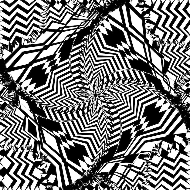 Abstract twisted black and white background Optical illusion of distorted surface Twisted stripes Radial pattern