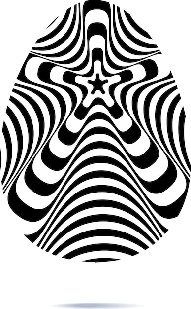 Abstract twisted black and white background Optical illusion of distorted surface Twisted stripes Stylized 3d texture Vector illustration