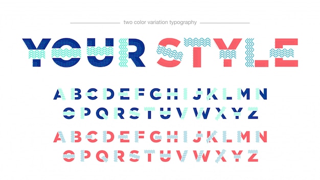 abstract two color set typography design