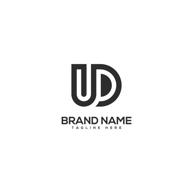 Abstract UD DU letter logo ontwerp vector elementen Initialen monogram icoon