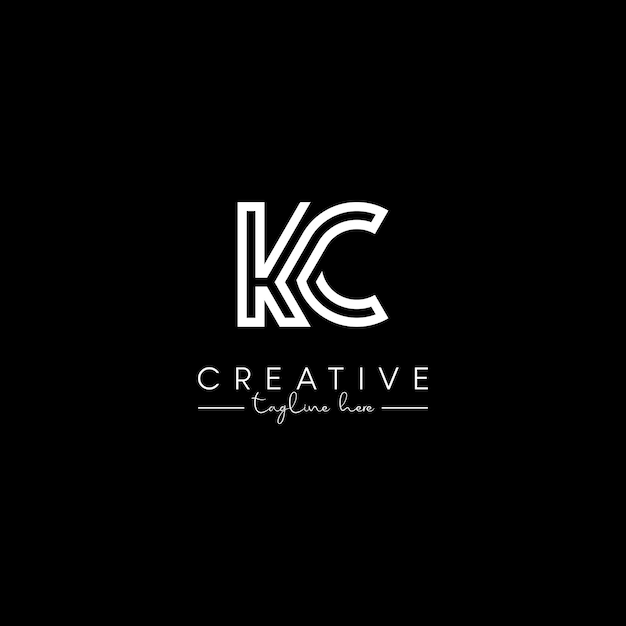 Abstract Unieke letter KC CK Initial Based Stylish Line Logo Design Vector