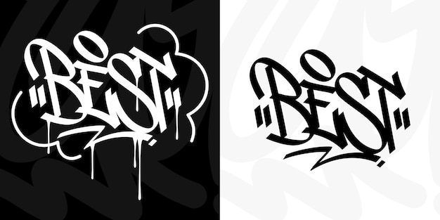 Abstract Urban Graffiti Street Art Word Best Lettering Vector Illustration