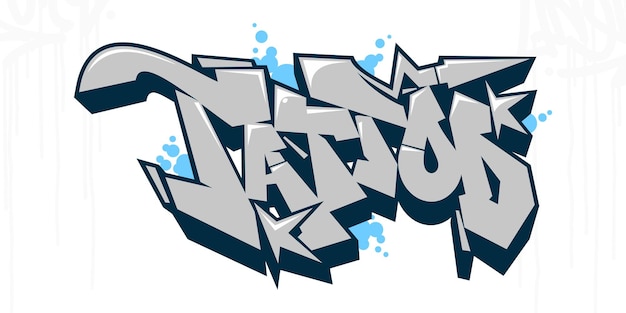 Abstract Urban Graffiti Street Art Word Tattoo Lettering Vector Illustration Template Element