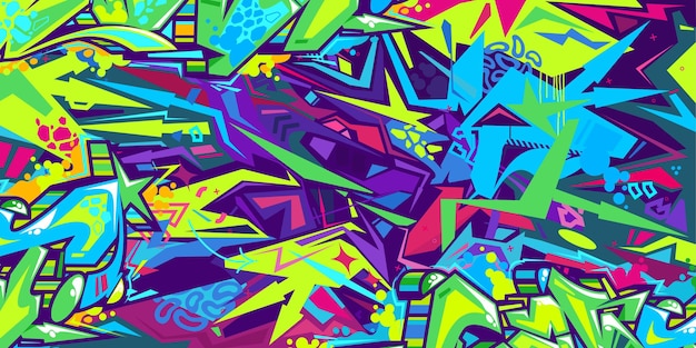 抽象的な都市ストリート アート グラフィティ スタイル ベクトル イラスト背景テンプレート