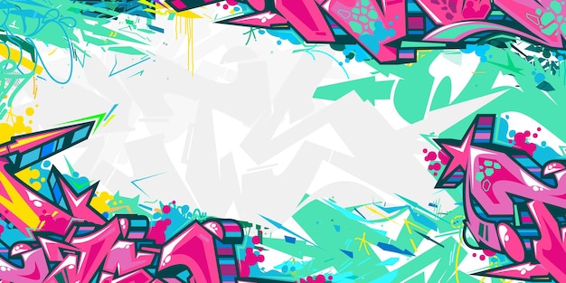 Abstract urban street art graffiti style vector illustration background template