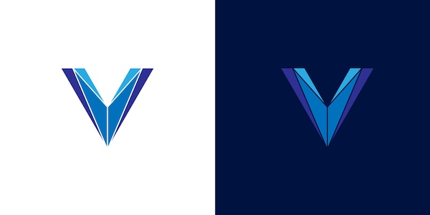 abstract V letter geometrisch logo vector icoon