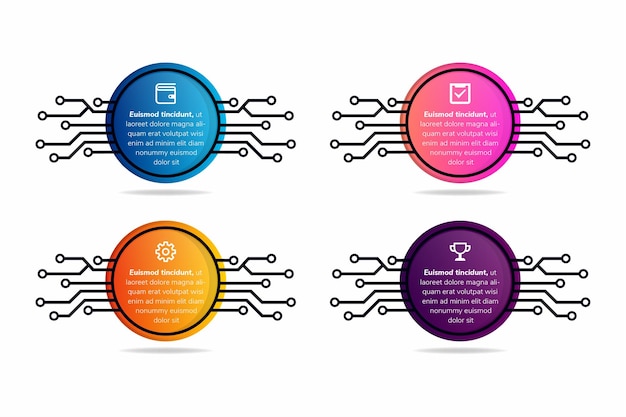 abstract vector 4 opties infographic ontwerp, structuurgrafiek, presentatiesjabloon bewerkbare slag