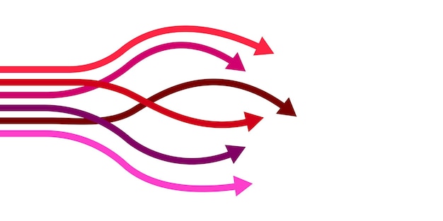 異なる色の矢印の抽象的なベクトルの背景白い背景のベクトル図