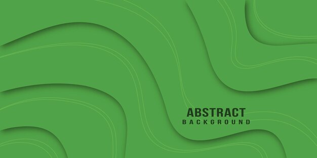 Abstract vector background in green wavy style for business banner concept