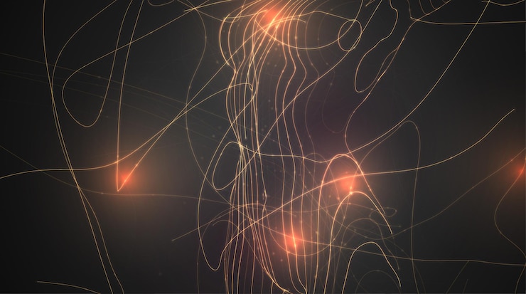 Vector abstract vector background of lines and points, curved beautiful shapes.