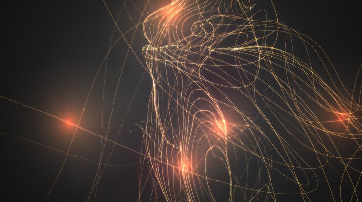 Vector abstract vector background of lines and points, curved beautiful shapes.