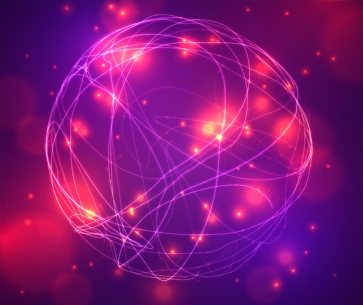 Vector abstract vector background of lines and points, curved beautiful shapes.
