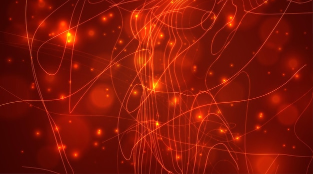 abstract vector background of lines and points, curved beautiful shapes.