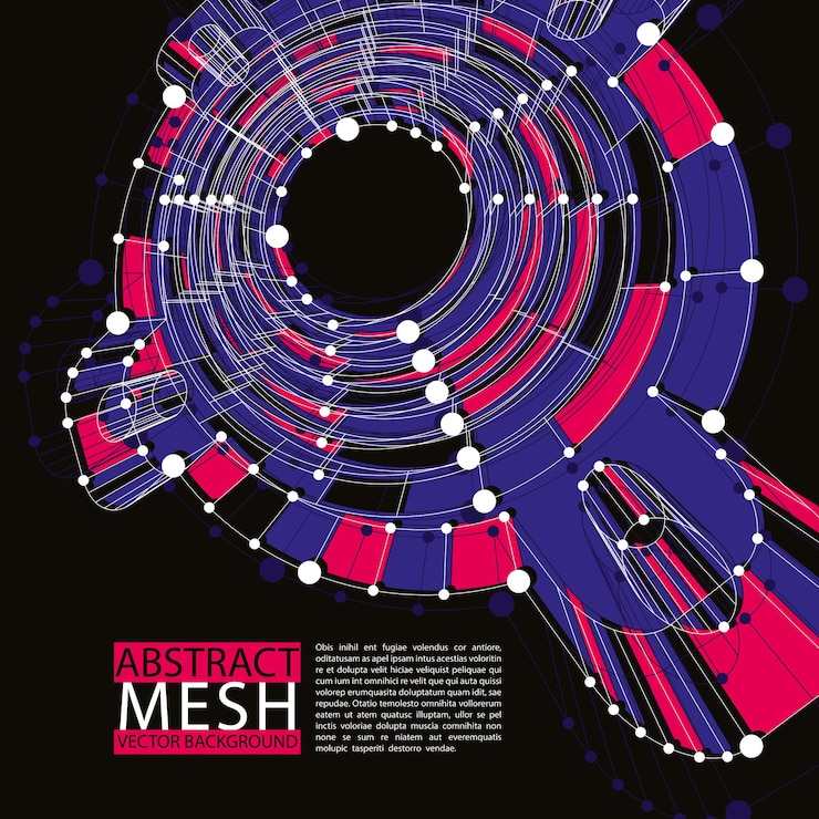 Vector abstract vector background, modern style technology and science theme layout, connection and communication 3d abstract mesh, clear eps 8.