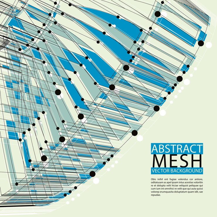 Vector abstract vector background, modern style technology and science theme layout, connection and communication 3d abstract mesh, clear eps 8.