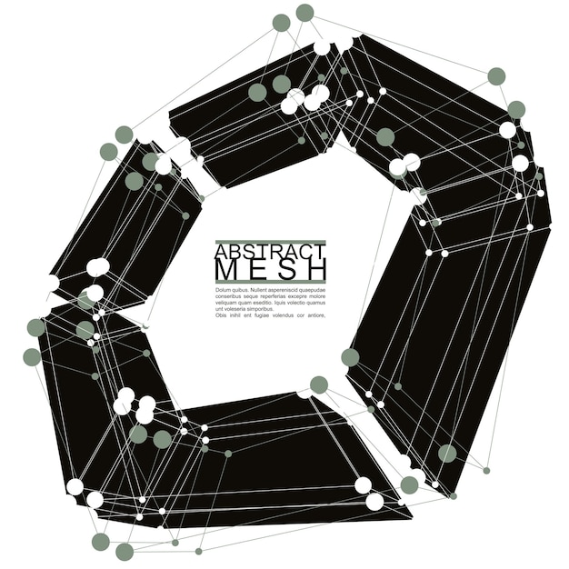 抽象的なベクトル背景,現代的なスタイルのテクノロジーと科学のテーマレイアウト,接続とコミュニケーション 3D抽象的なメッシュ,明確なeps 8.