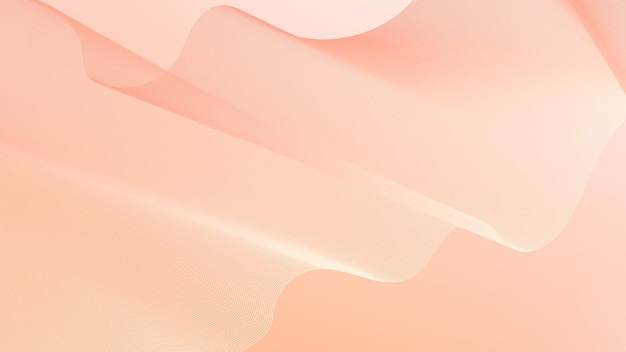 Вектор Абстрактный векторный фон персиковый пух с динамическими волнами розовый и оранжевый смесь волн футуристический