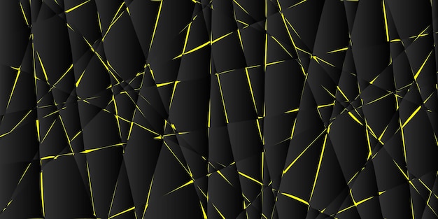 Abstract vector background with black tiles and yellow light lines