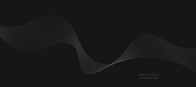 Abstract vector background with black wavy lines