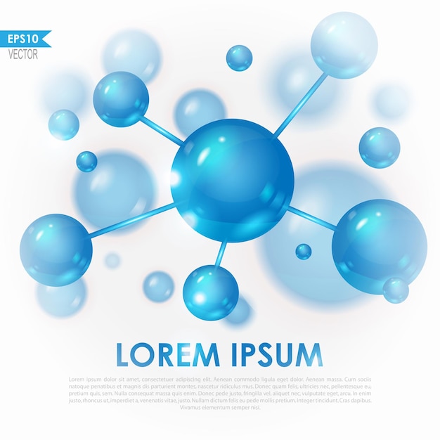 Abstract vector background with blue bubbles