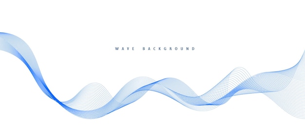 Abstract vector background with blue wavy lines