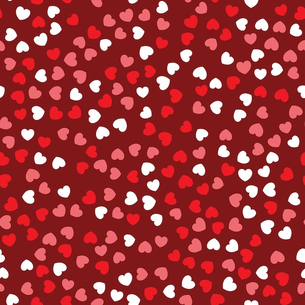 Vector abstract vector background with different colored confetti hearts for valentines day