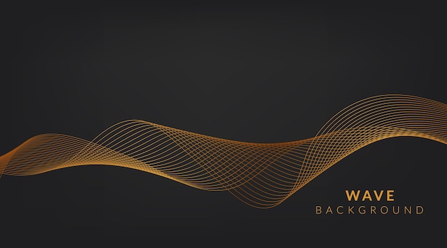 Abstract vector background with golden luxury wavy lines