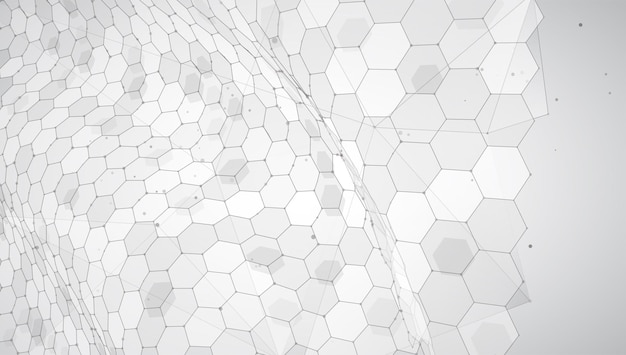 Абстрактный векторный фон с шестиугольниками ландшафта виртуального мира 3d-дизайна