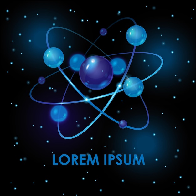 abstract vector background with molecule and atoms