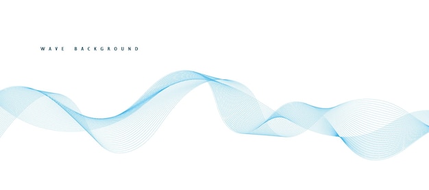 Abstract vector background with smooth color wave Smoke wavy lines Vector blue waves background