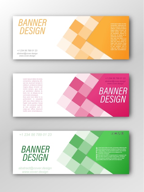배너 포스터 카드 및 시각적 콘텐츠의 디자인을 위한 추상 벡터 배너 템플릿 그림