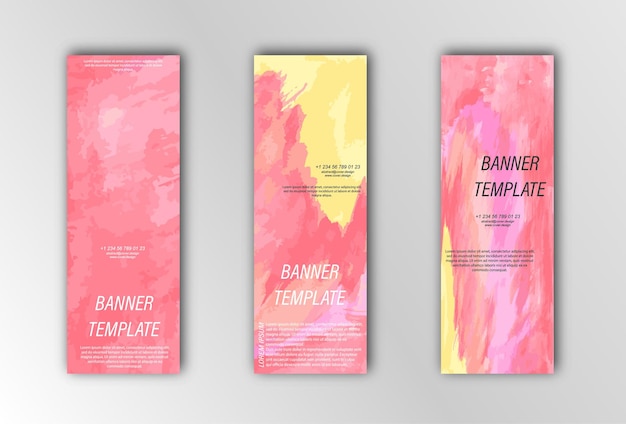 벡터 배너 포스터 카드 및 시각적 콘텐츠의 디자인을 위한 추상 벡터 배너 템플릿 그림