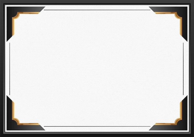 Абстрактная векторная черно-белая рамка с золотыми элементами и фоновым рисунком