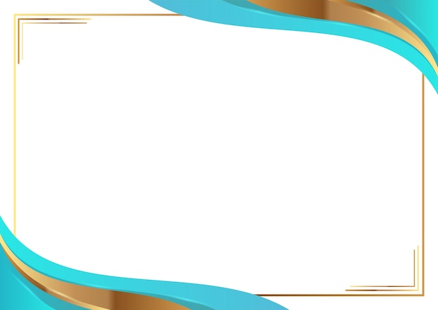 Abstract vector blue and gold background with frame