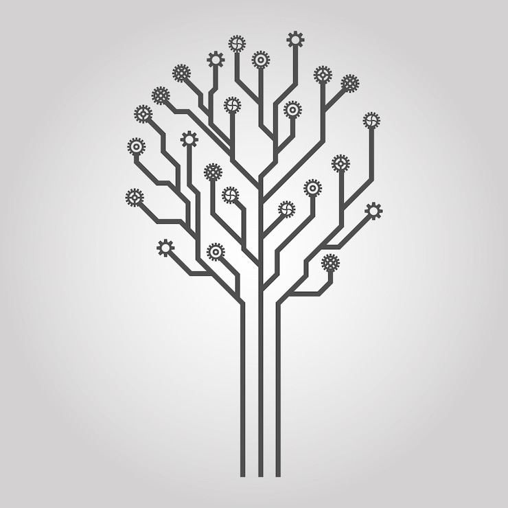 Vector abstract vector circuit board tree.