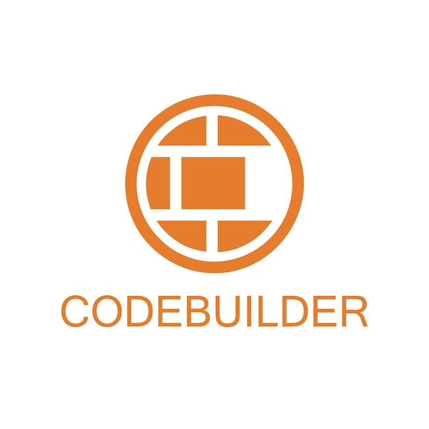 Abstract vector code builder logo. Brick code icon.