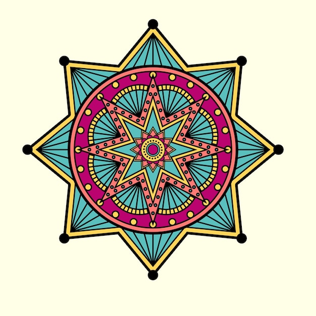 Ornamento astratto della mandala di colore di vettore