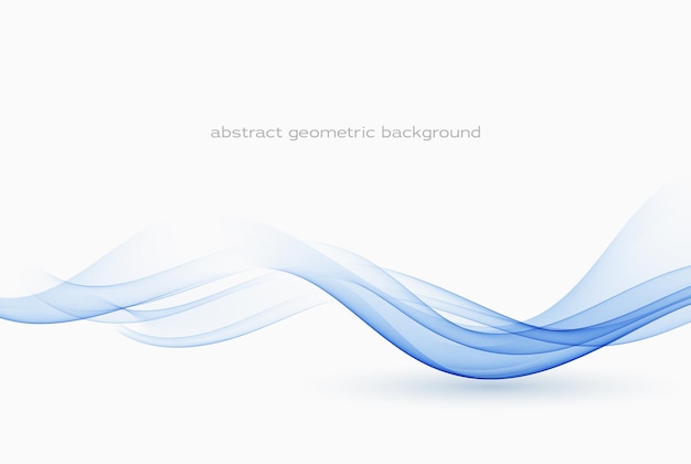 Abstract vector color wave design element Blue wave transparent wavy lines