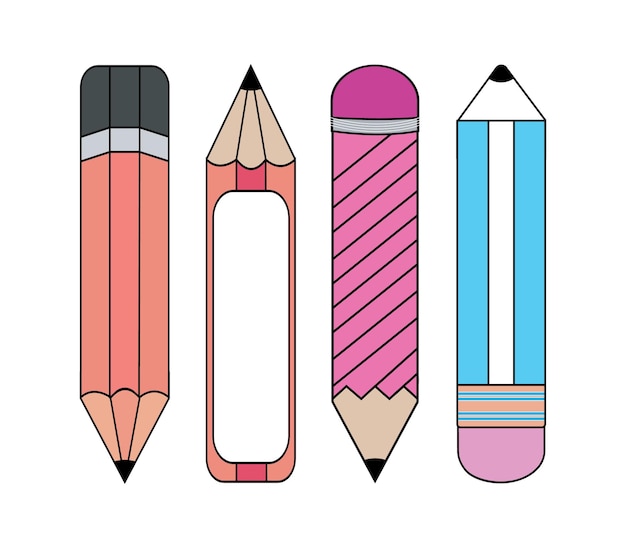 Abstract Vector Colorful Pencils Icon Design Template