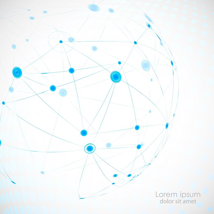 Vector abstract vector connect circle with molecular structure
