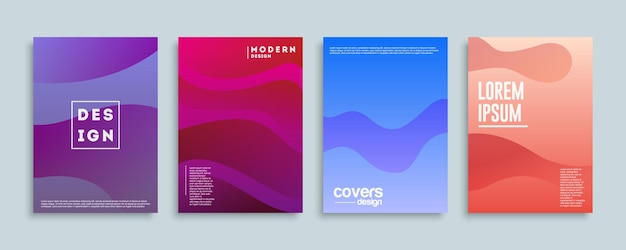 Abstract vector covers design template wave gradient background background for decoration presentation brochure catalog poster book magazine