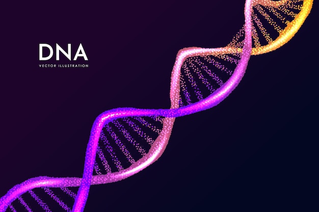 Vettore struttura vettoriale astratta del dna sfondo scientifico medico struttura a doppia elica del dna astratto