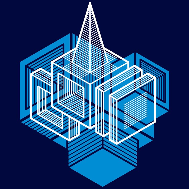 Vector abstract vector geometric form, 3d creative shape.